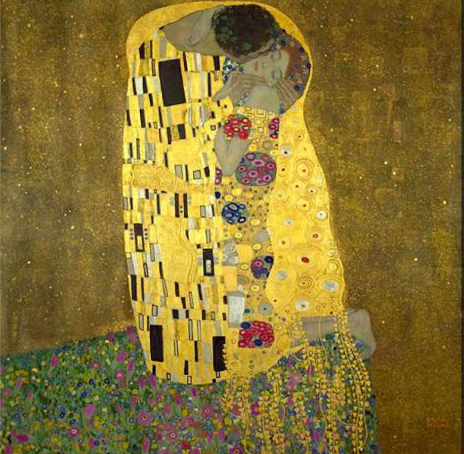 Густав Климт-Поцелуй пазл онлайн