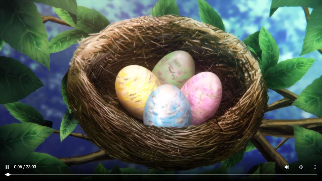 Гнездо с яйцами пазл онлайн