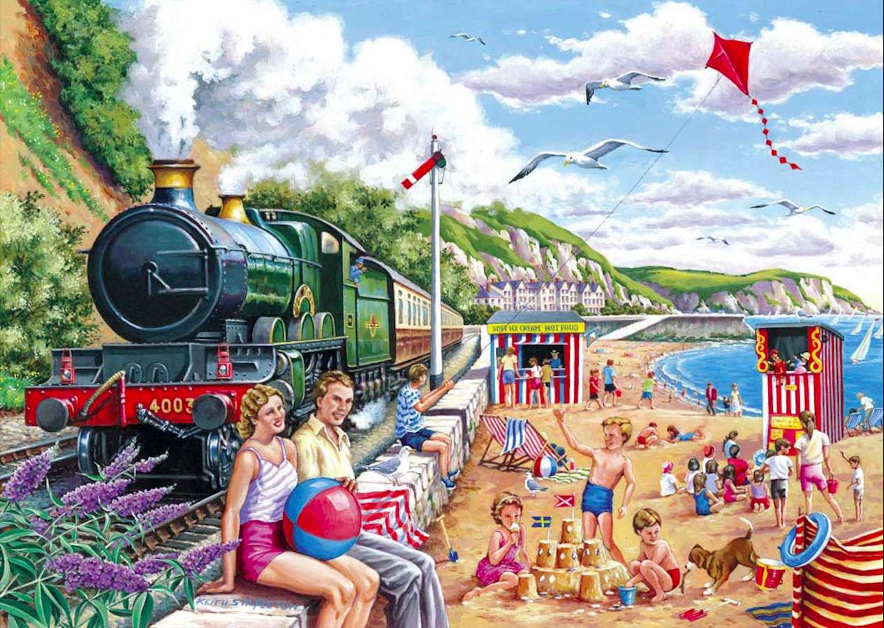 Vonat megy a tenger mellett :) online puzzle
