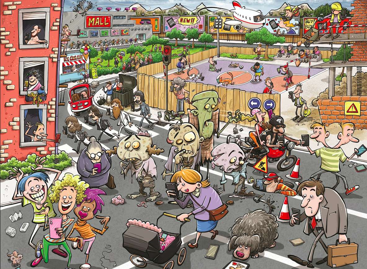 Chaos im verrückten Zombieland Puzzlespiel online