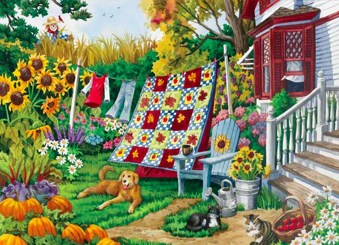 Pomeriggio autunnale nel giardino sul retro puzzle online