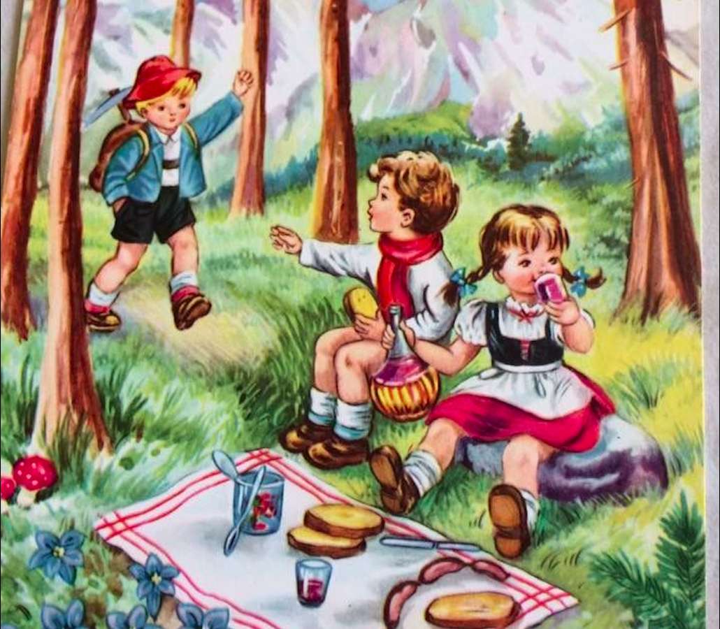 Picnic on the mountain trail online puzzle