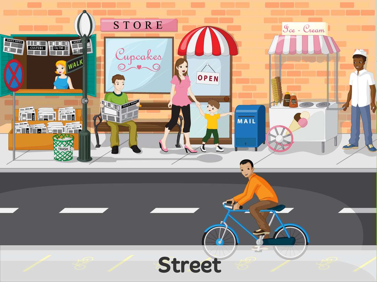 On the street in the city jigsaw puzzle online