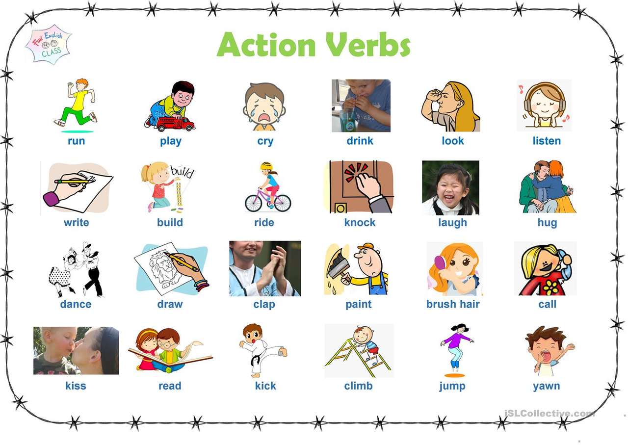 These are the action verbs rompecabezas en línea