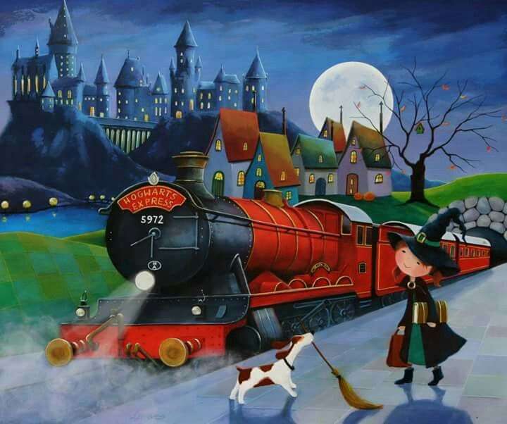 Heksen vliegen, niet met de trein, ze gaan :) legpuzzel online