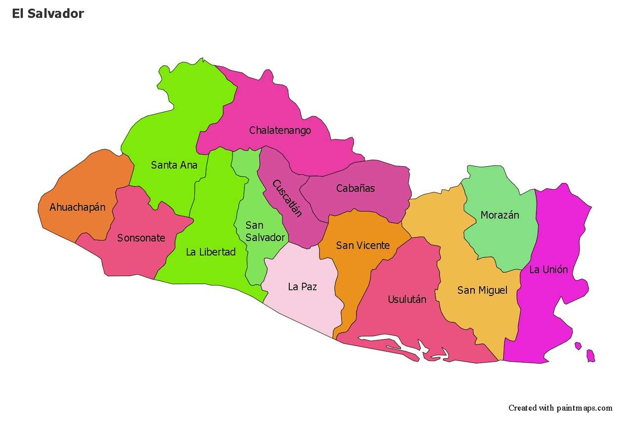 карта Сальвадору онлайн пазл
