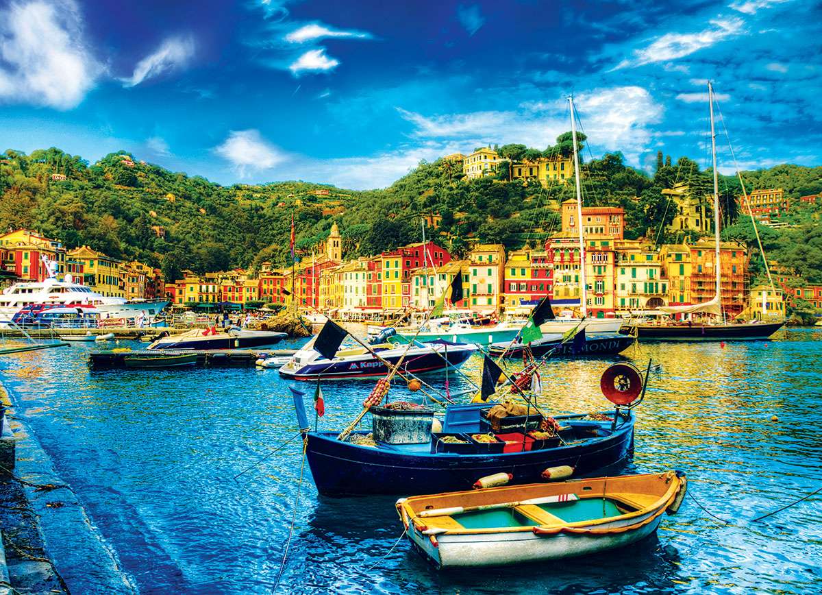 Båtar i Portofino, Italien pussel på nätet