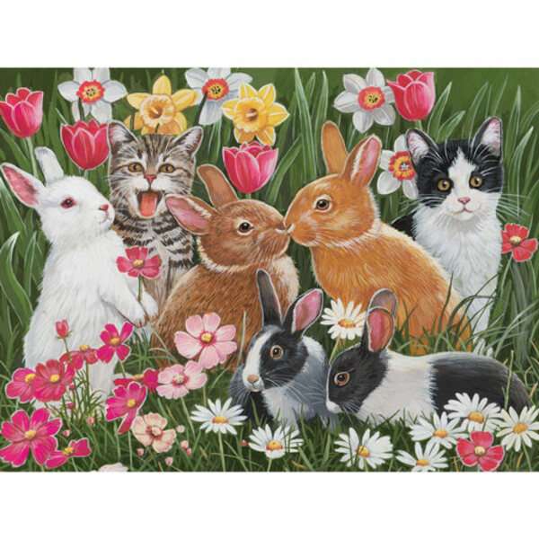 Les chatons partagent avec les lapins #211 puzzle en ligne