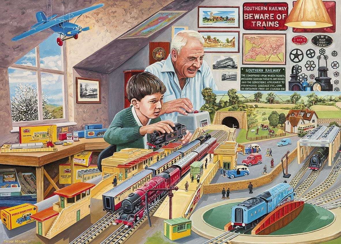 Zahrajte si s dědou na železnici online puzzle