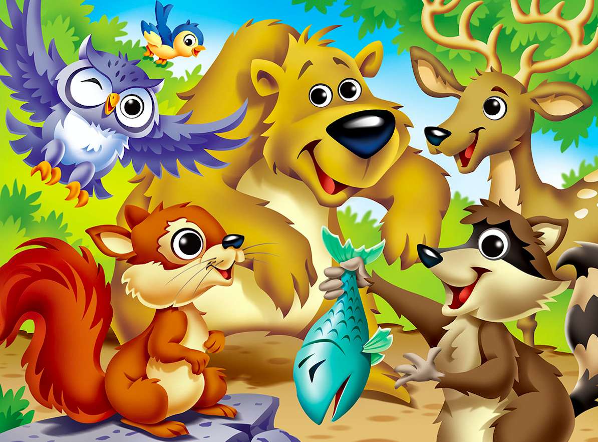 Das Eichhörnchen und seine Freunde aus dem Wald Puzzlespiel online
