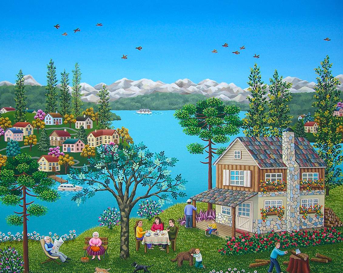 At his house by the lake for the weekend jigsaw puzzle online