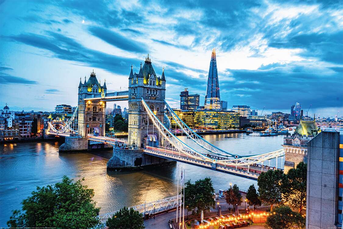 Ponte levadiça e o rio Tamisa em Londres puzzle online