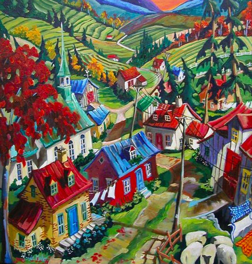 Aerial view of the village jigsaw puzzle online