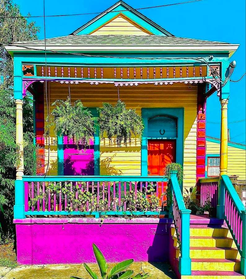 Glada färgglada hus Pussel online