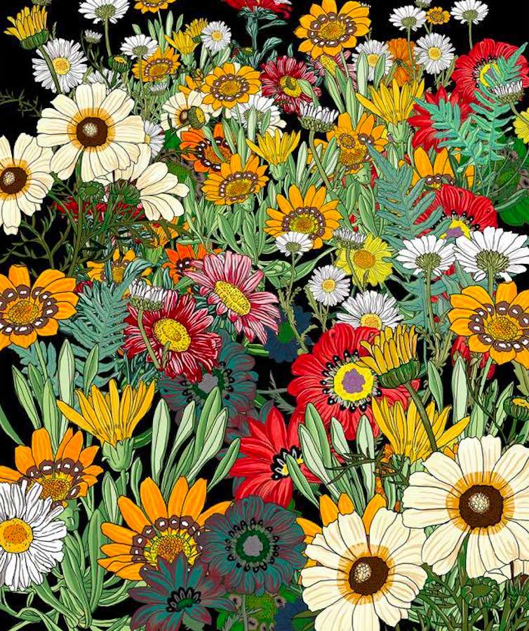 Un montón de hermosas flores silvestres de verano rompecabezas en línea