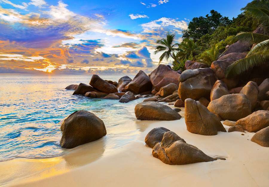 Playa de las Seychelles rompecabezas en línea