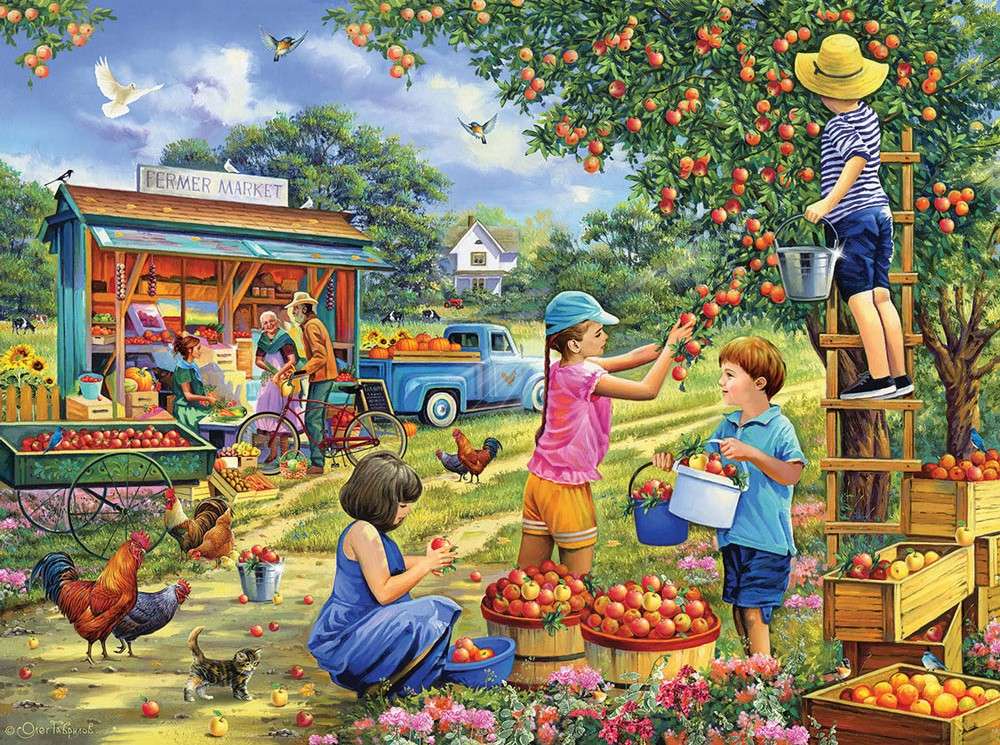 Un grande giorno per la raccolta delle mele puzzle online