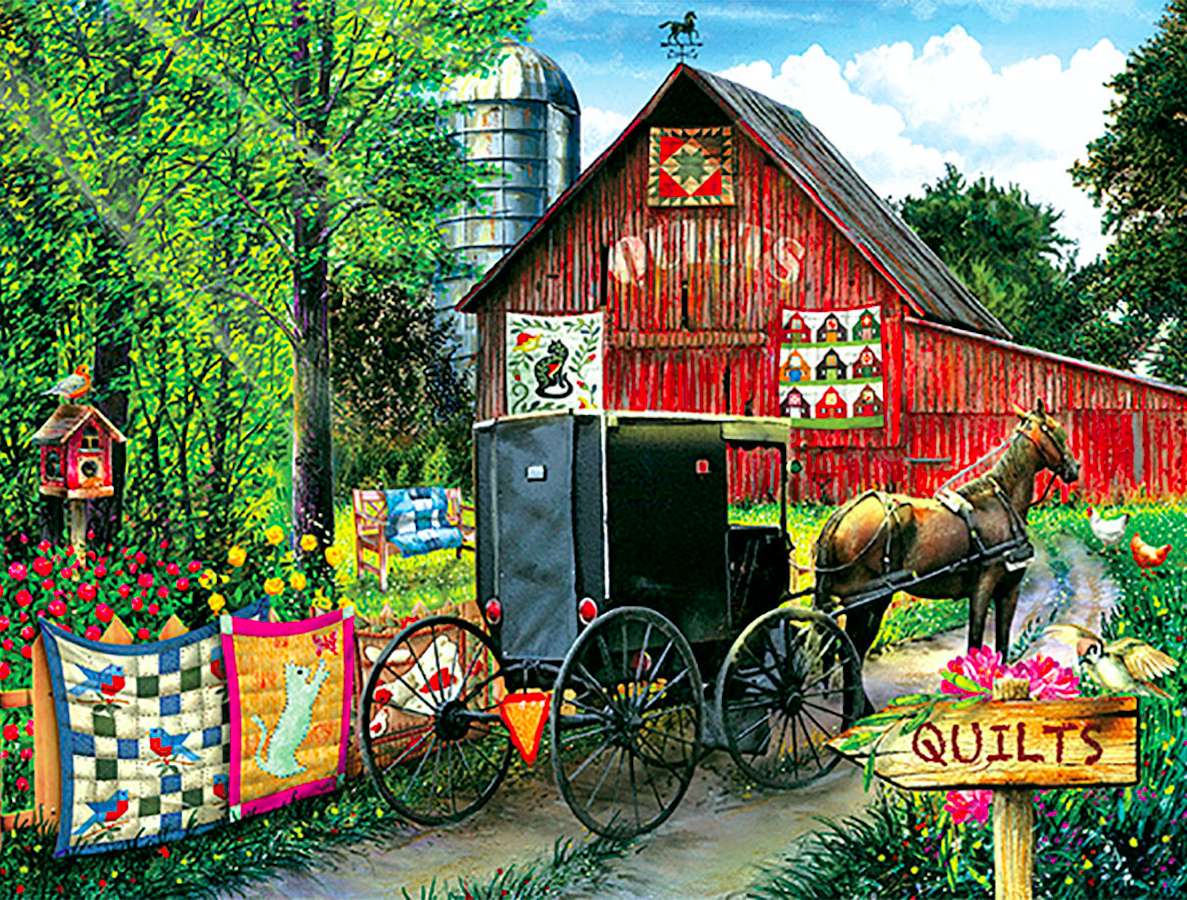Geschäft mit Amish-Patchwork-Quilts Puzzlespiel online