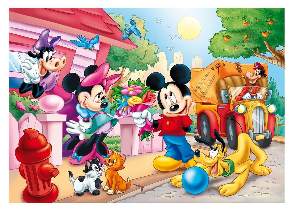 Mickey Mouse en Pluto online puzzel