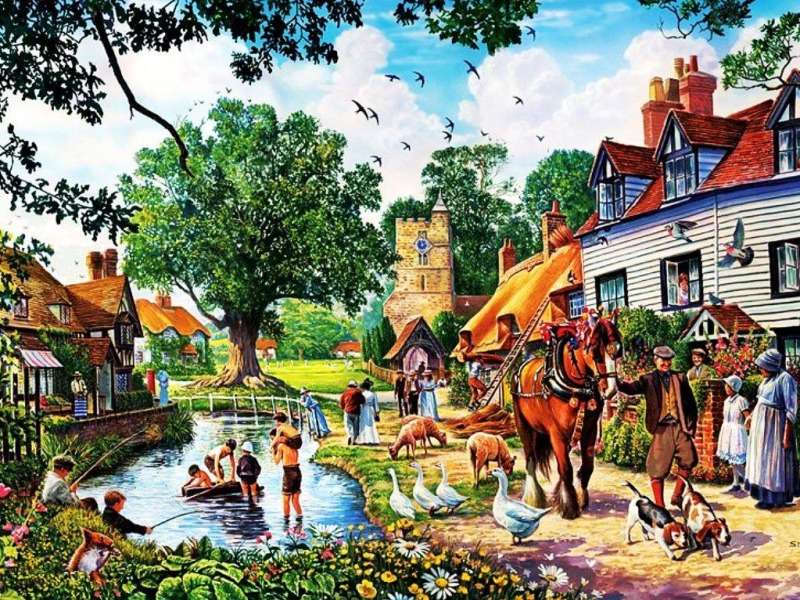 Old England an einem freien Tag Online-Puzzle