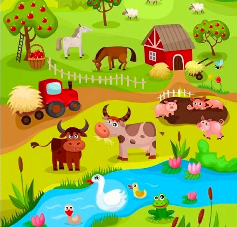 Animale care trăiesc în mediul rural jigsaw puzzle online