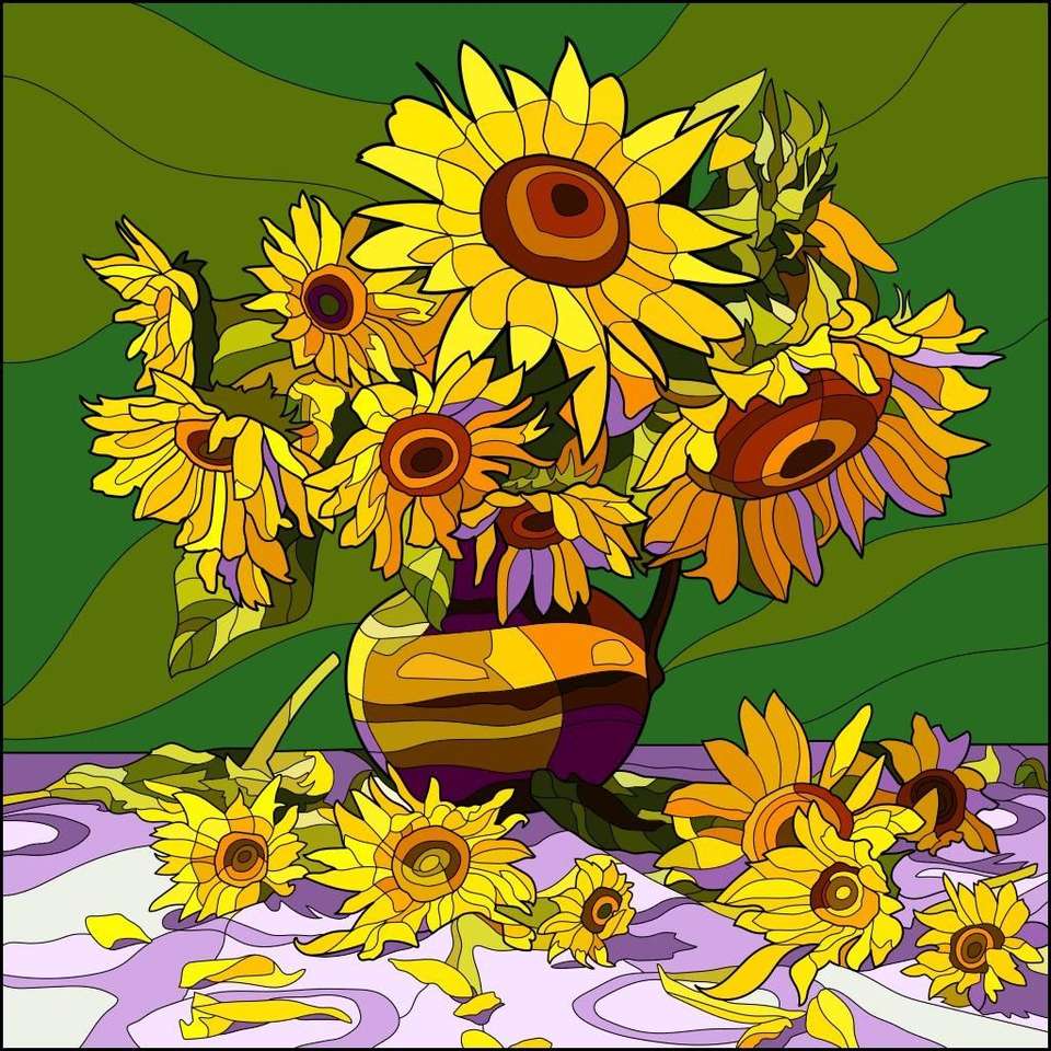 Sonnenblumen voller Sonnenschein wie immer Online-Puzzle