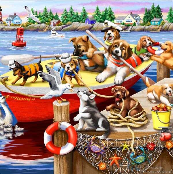 Puppies Go Sailing #211 онлайн пъзел