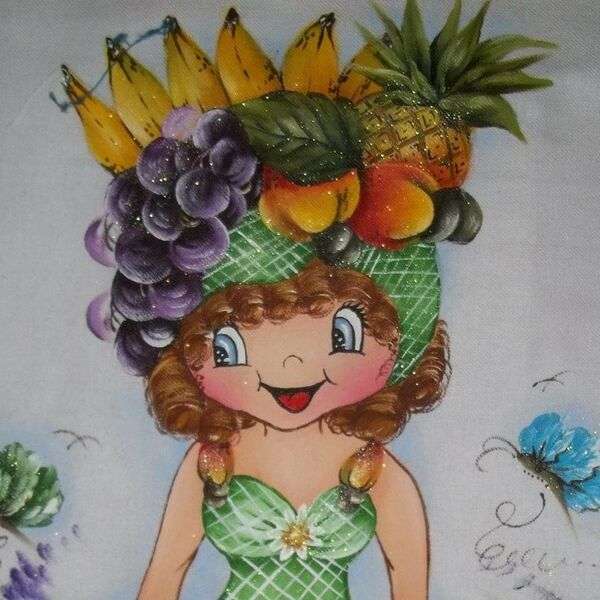Pălărie cu fructe Diva pentru fete jigsaw puzzle online