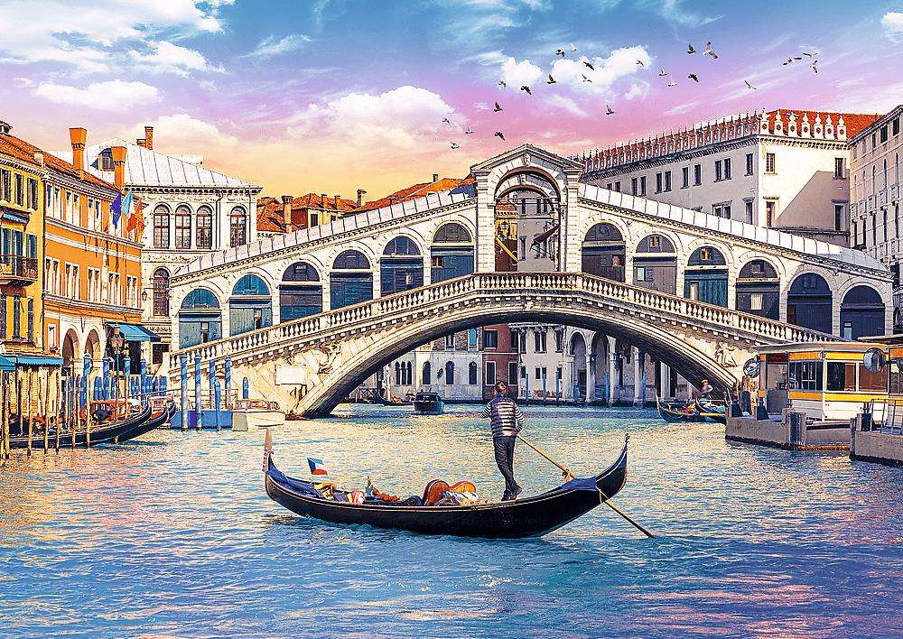 Rialtobrücke - die älteste Brücke in Venedig Puzzlespiel online