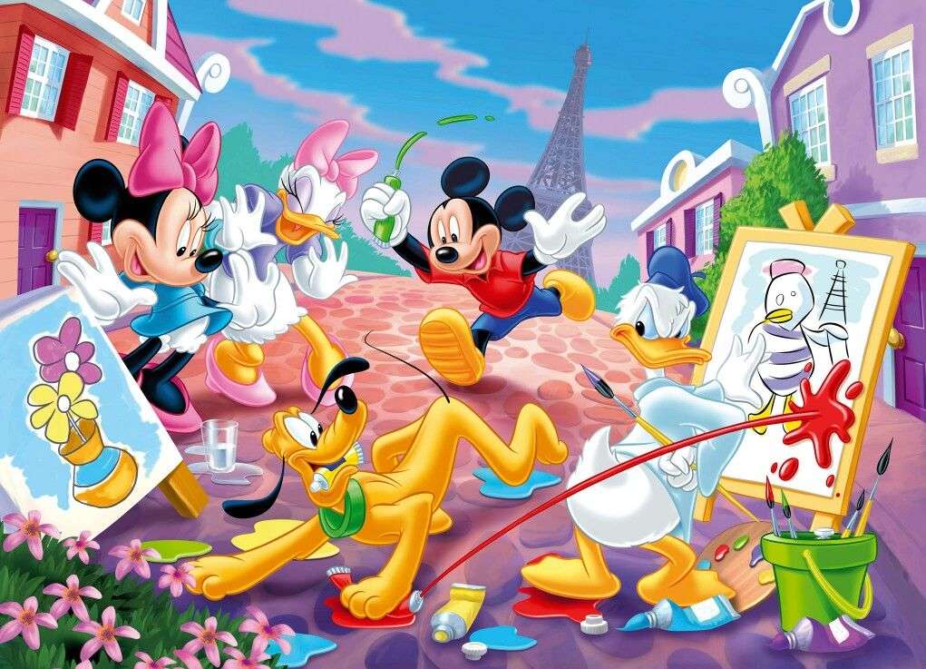 Mickey Mouse a Pluto skládačky online