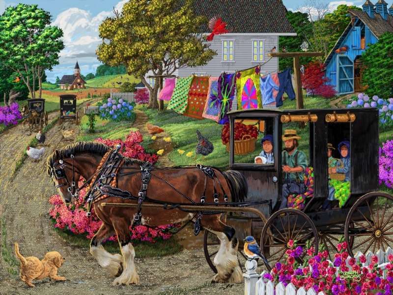 Fahren Sie mit dem Amish Buggy Ride Puzzlespiel online