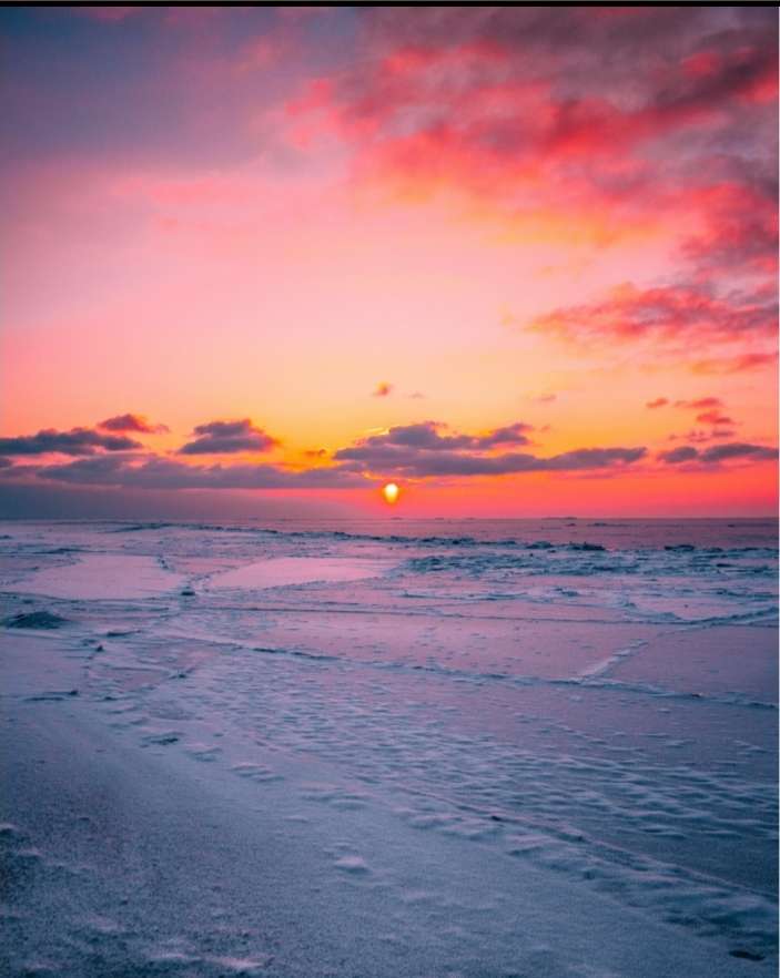 Solnedgången pussel på nätet