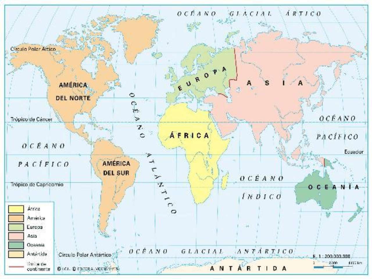 大陸の地図 ジグソーパズルオンライン