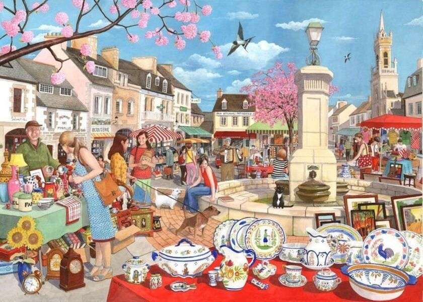 Sale of antiques in the city jigsaw puzzle online