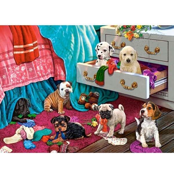 Puppies making a mess #218 online puzzle