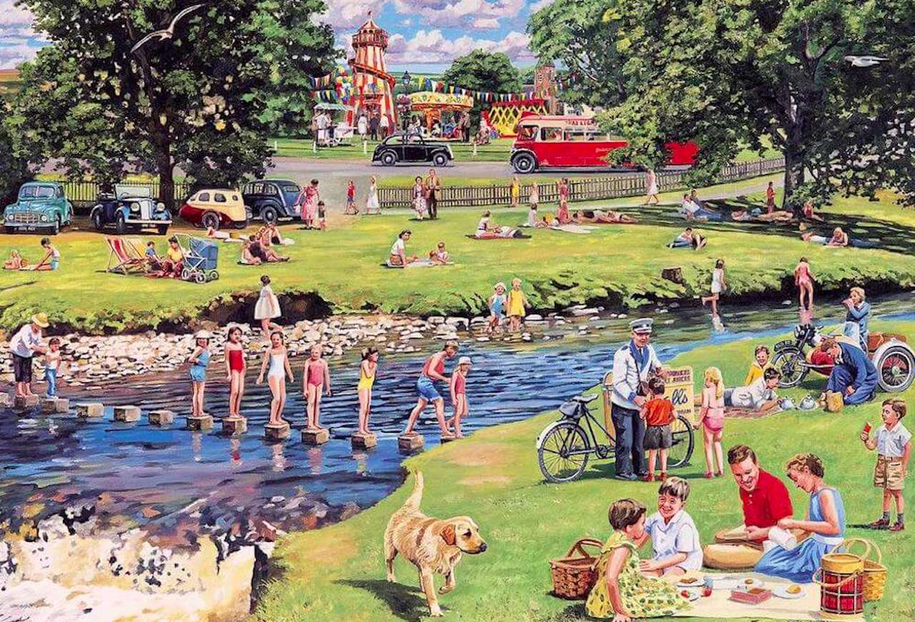 Picnic by the stream jigsaw puzzle online