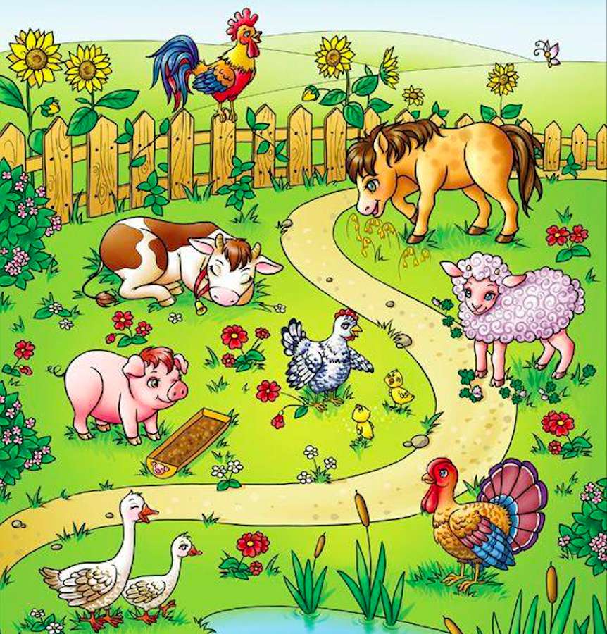 Een tuin voor dieren van de boerderij legpuzzel online