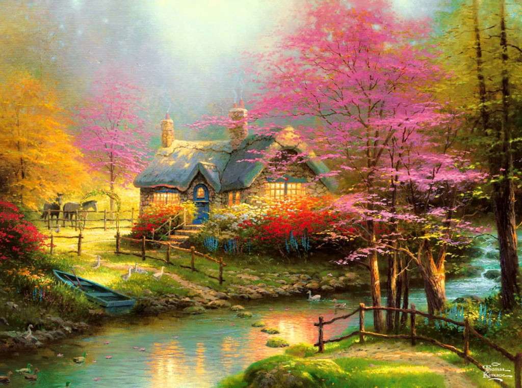 House by the river in the fall online puzzle