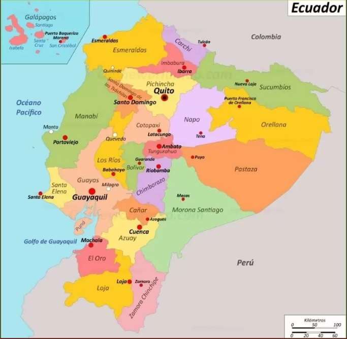 Map Ecuador jigsaw puzzle online