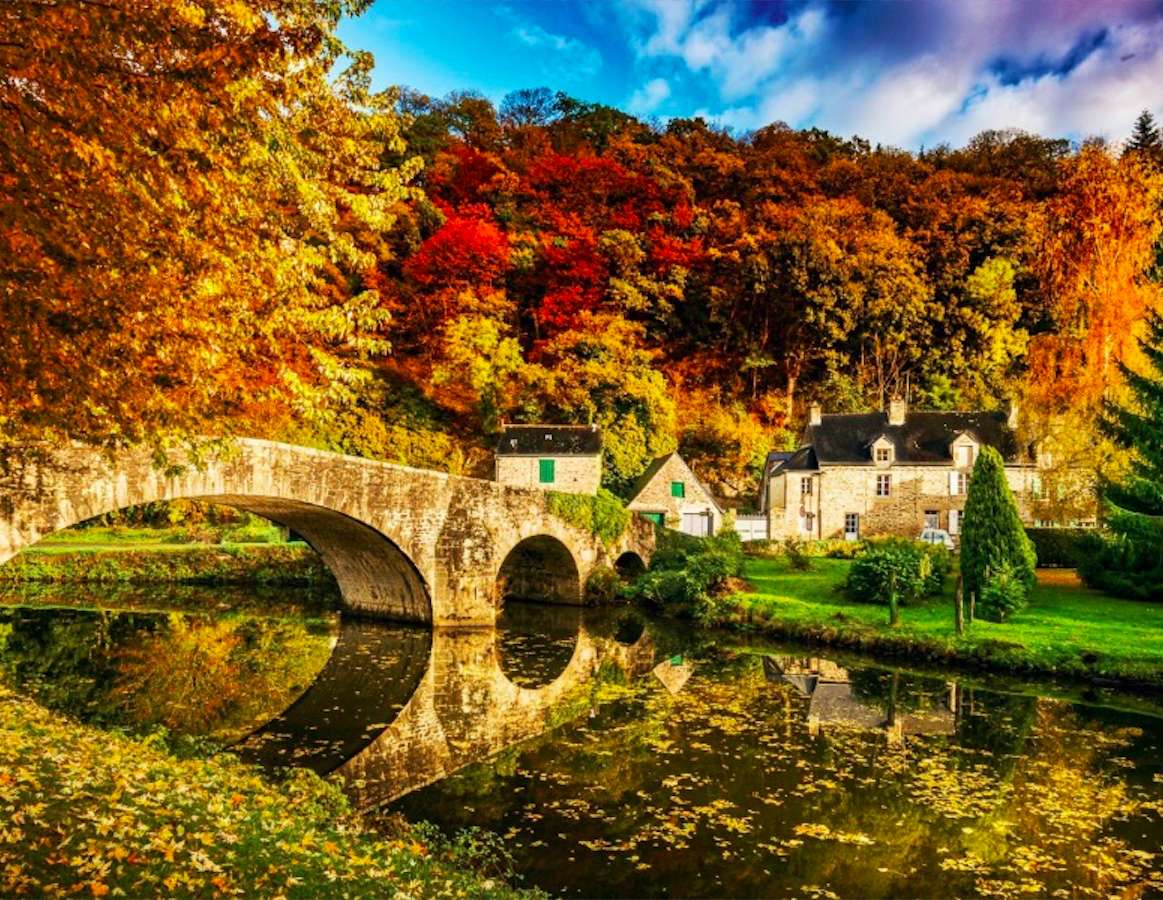 Англия-Осенний мост онлайн-пазл
