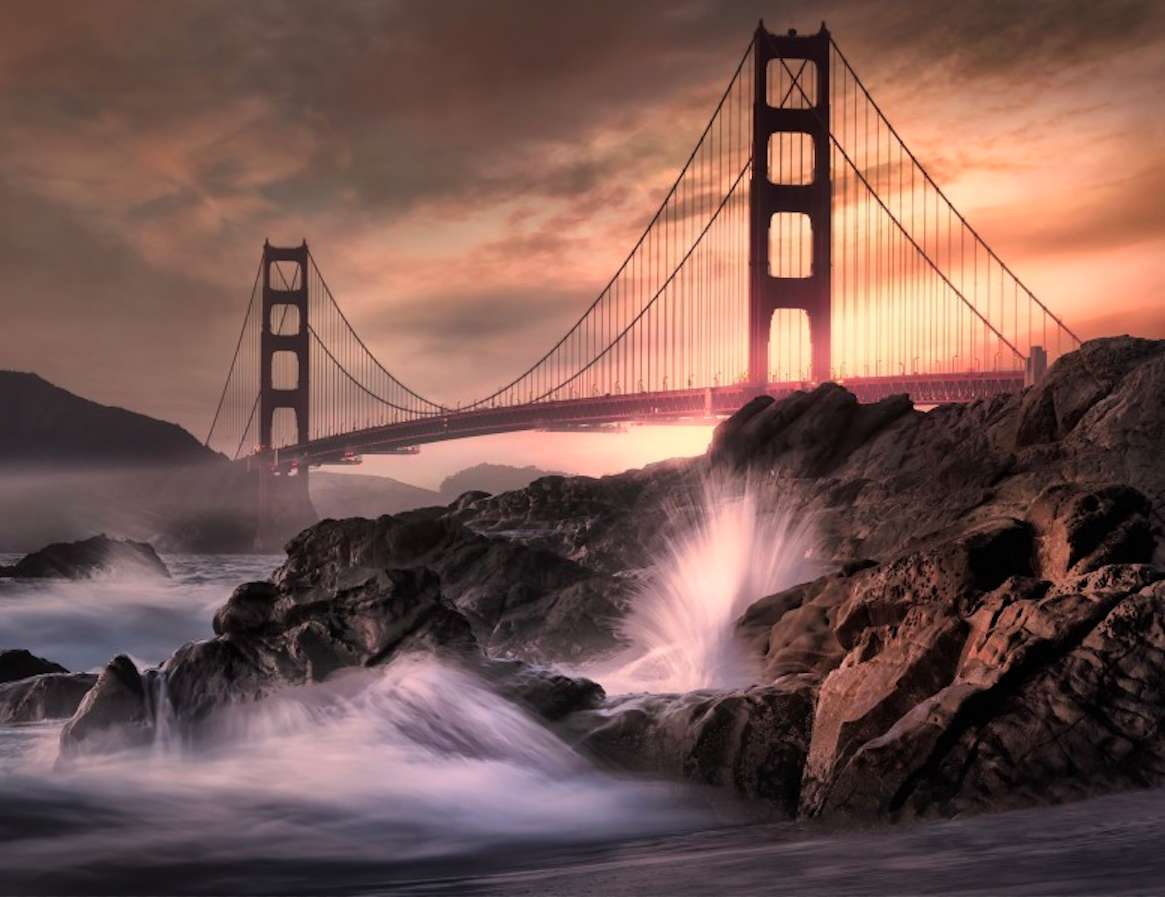 Сан-Франциско - Міст Золоті Ворота - вражаюче :) онлайн пазл