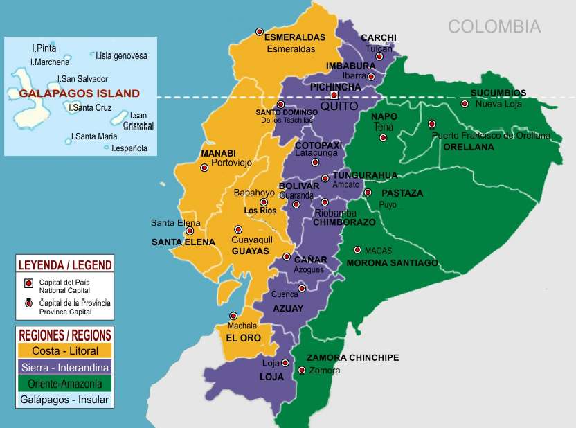 ΧΑΡΤΗΣ Εκουαδόρ παζλ online