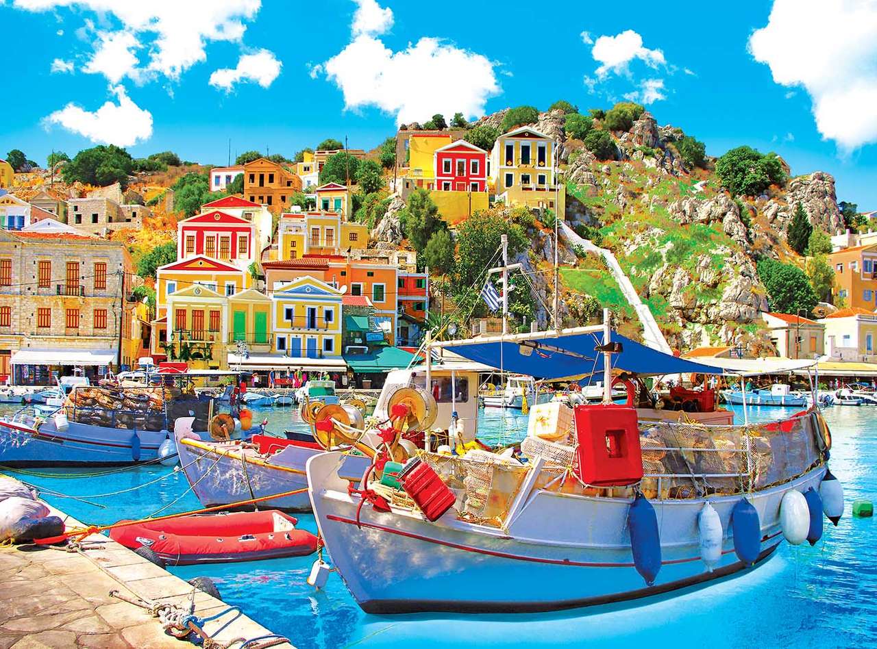 Greece-Boats in the port online puzzle