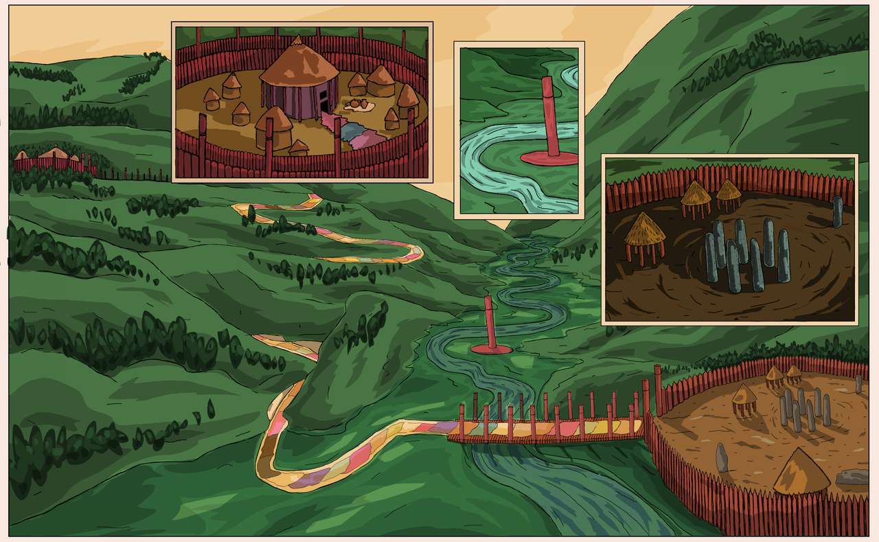 Vista panorâmica da Hunza pré-hispânica. quebra-cabeças online