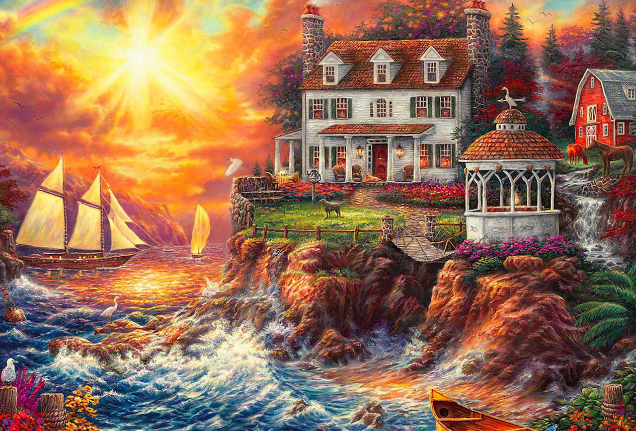 Lovely house on the cliff online puzzle