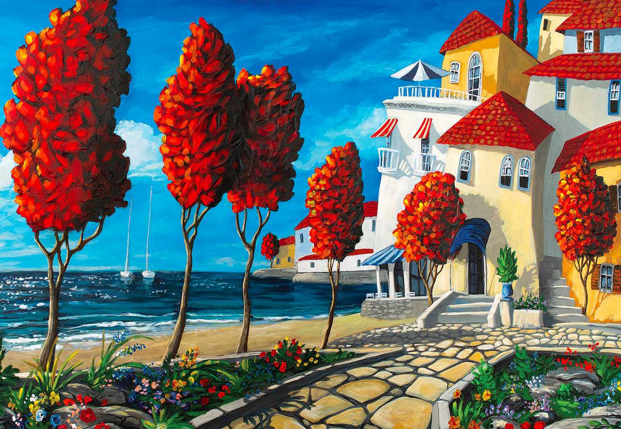 Lovely beachfront bungalows online puzzle
