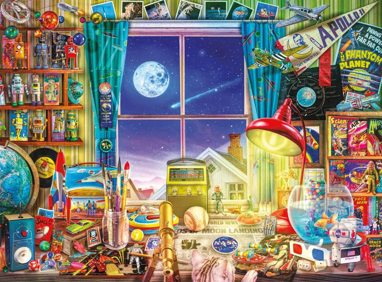 Shooting star outside the window jigsaw puzzle online