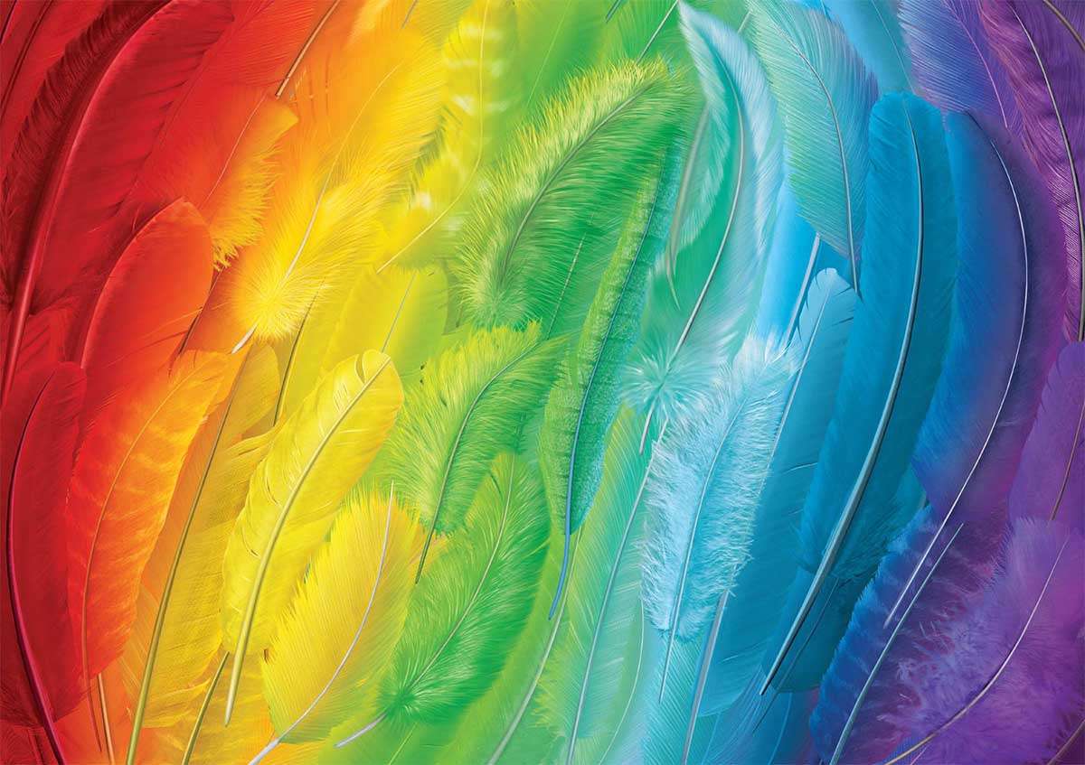 Colorful feathers online puzzle