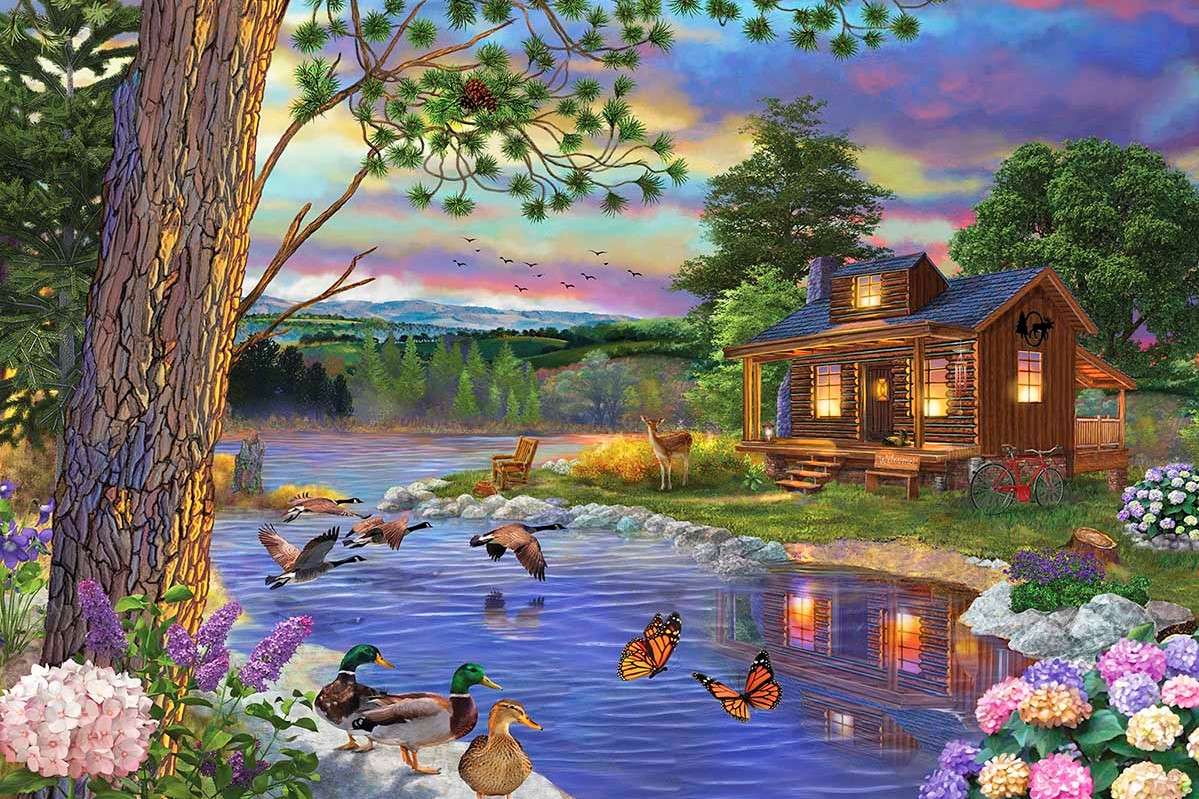 Evening by the river jigsaw puzzle online