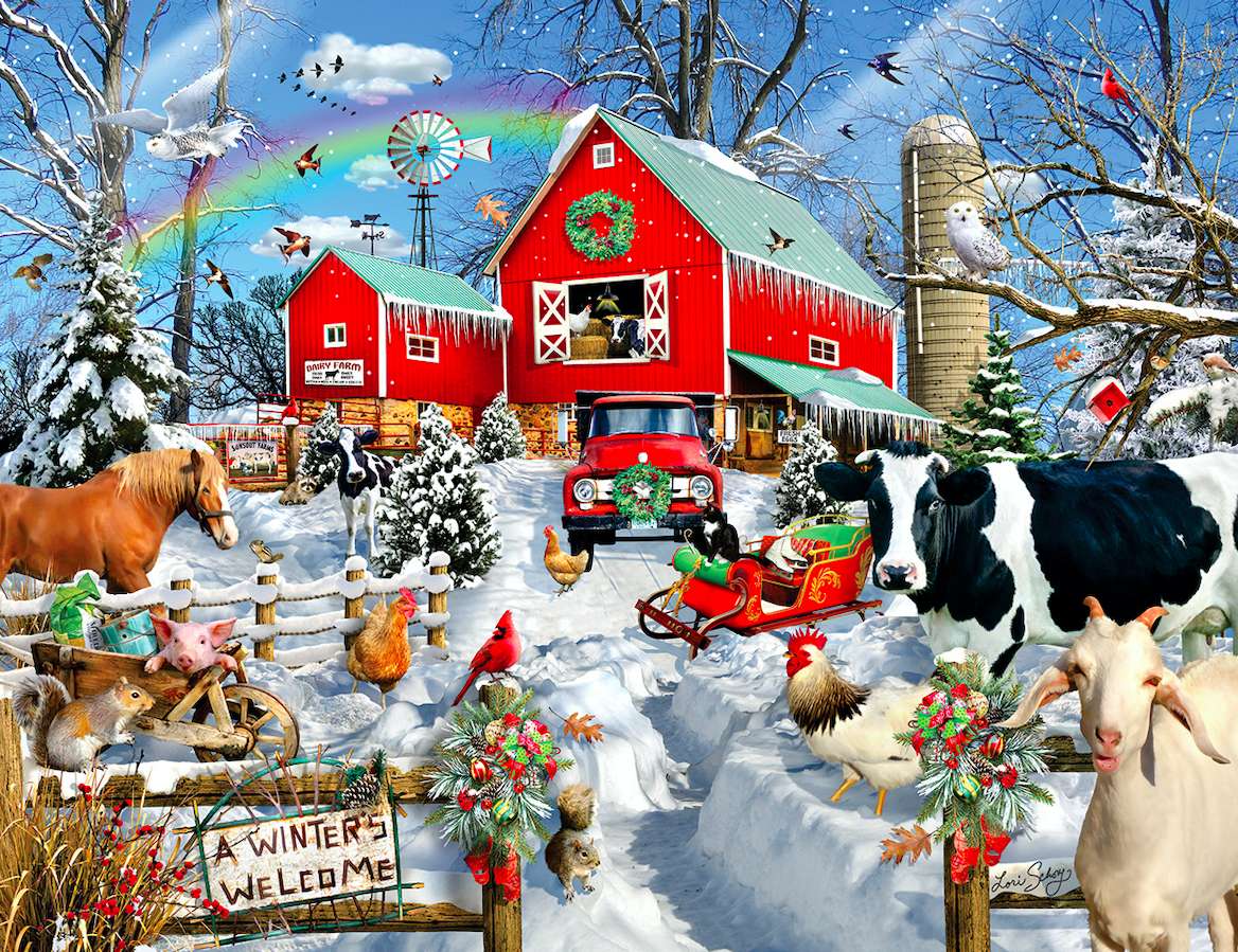 Vánoční farma skládačky online